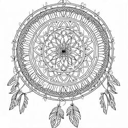 Dessin à colorier: Mandalas Attrape-rêves (Mandalas) #190188 - Coloriages à Imprimer Gratuits