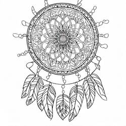 Dessin à colorier: Mandalas Attrape-rêves (Mandalas) #190190 - Coloriages à Imprimer Gratuits