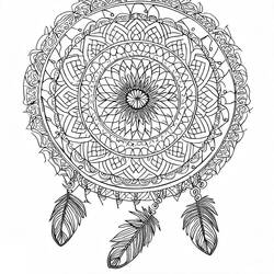 Dessin à colorier: Mandalas Attrape-rêves (Mandalas) #190192 - Coloriages à Imprimer Gratuits
