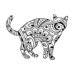 Coloriage Mandalas Chat (Mandalas) #199958 à imprimer et colorier