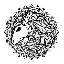 Dessin à colorier: Mandalas Cheval (Mandalas) #213421 - Coloriages à Imprimer Gratuits