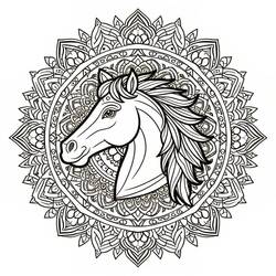 Dessin à colorier: Mandalas Cheval (Mandalas) #213422 - Coloriages à Imprimer Gratuits