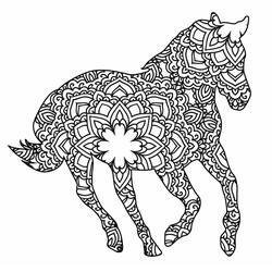 Dessin à colorier: Mandalas Cheval (Mandalas) #213424 - Coloriages à Imprimer Gratuits