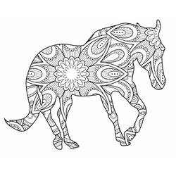 Dessin à colorier: Mandalas Cheval (Mandalas) #213425 - Coloriages à Imprimer Gratuits