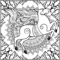 Dessin à colorier: Mandalas Cheval (Mandalas) #213426 - Coloriages à Imprimer Gratuits