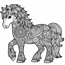 Dessins à colorier: Mandalas Cheval - Coloriages à Imprimer Gratuits