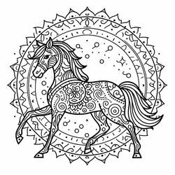Dessin à colorier: Mandalas Cheval (Mandalas) #213428 - Coloriages à Imprimer Gratuits