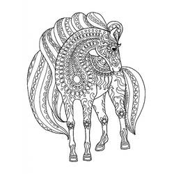 Dessin à colorier: Mandalas Cheval (Mandalas) #213434 - Coloriages à Imprimer Gratuits