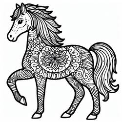 Dessin à colorier: Mandalas Cheval (Mandalas) #213435 - Coloriages à Imprimer Gratuits