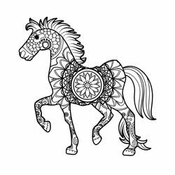 Dessin à colorier: Mandalas Cheval (Mandalas) #213438 - Coloriages à Imprimer Gratuits