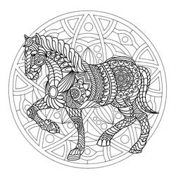 Dessin à colorier: Mandalas Cheval (Mandalas) #213439 - Coloriages à Imprimer Gratuits
