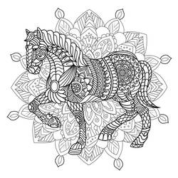 Dessin à colorier: Mandalas Cheval (Mandalas) #213440 - Coloriages à Imprimer Gratuits