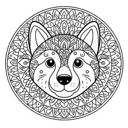 Coloriage Mandalas Chien (Mandalas) #211783 à imprimer et colorier