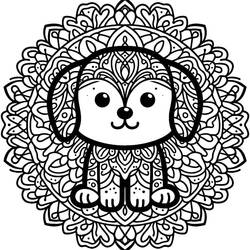 Coloriage Mandalas Chien (Mandalas) #211785 à imprimer et colorier