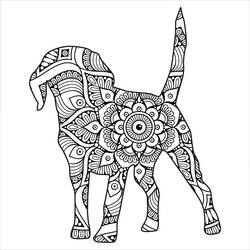 Coloriage Mandalas Chien (Mandalas) #211791 à imprimer et colorier