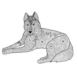 Coloriage Mandalas Chien (Mandalas) #211802 à imprimer et colorier