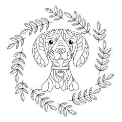 Coloriage Mandalas Chien (Mandalas) #211803 à imprimer et colorier