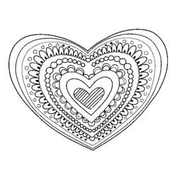 Dessin à colorier: Mandalas Coeur (Mandalas) #116680 - Coloriages à Imprimer