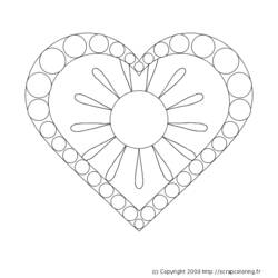 Dessin à colorier: Mandalas Coeur (Mandalas) #116686 - Coloriages à Imprimer