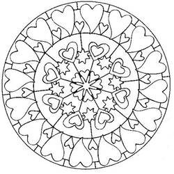 Dessin à colorier: Mandalas Coeur (Mandalas) #116689 - Coloriages à imprimer