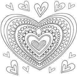 Dessin à colorier: Mandalas Coeur (Mandalas) #116692 - Coloriages à imprimer