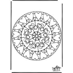 Dessin à colorier: Mandalas Coeur (Mandalas) #116708 - Coloriages à Imprimer