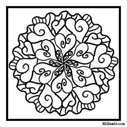 Dessin à colorier: Mandalas Coeur (Mandalas) #116715 - Coloriages à Imprimer