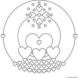 Dessin à colorier: Mandalas Coeur (Mandalas) #116718 - Coloriages à imprimer