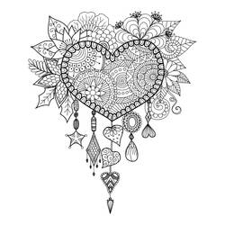 Dessin à colorier: Mandalas Cœur (Mandalas) #171009 - Coloriages à Imprimer Gratuits