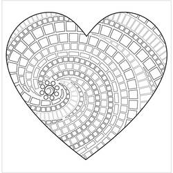 Dessin à colorier: Mandalas Cœur (Mandalas) #171010 - Coloriages à Imprimer Gratuits