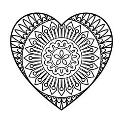 Dessin à colorier: Mandalas Cœur (Mandalas) #171011 - Coloriages à Imprimer Gratuits
