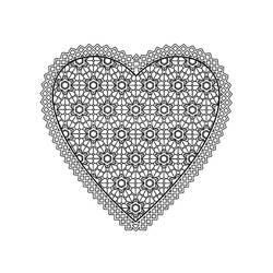 Dessin à colorier: Mandalas Cœur (Mandalas) #171015 - Coloriages à Imprimer Gratuits