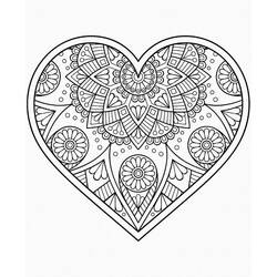 Dessin à colorier: Mandalas Cœur (Mandalas) #171016 - Coloriages à Imprimer Gratuits