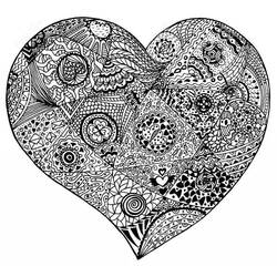 Dessin à colorier: Mandalas Cœur (Mandalas) #171017 - Coloriages à Imprimer Gratuits