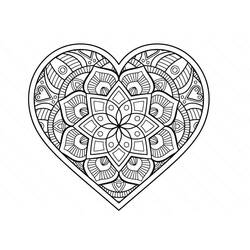 Dessin à colorier: Mandalas Cœur (Mandalas) #171018 - Coloriages à Imprimer Gratuits