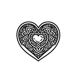Dessin à colorier: Mandalas Cœur (Mandalas) #218152 - Coloriages à Imprimer Gratuits