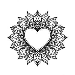 Dessin à colorier: Mandalas Cœur (Mandalas) #218153 - Coloriages à Imprimer Gratuits