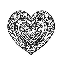 Dessin à colorier: Mandalas Cœur (Mandalas) #218155 - Coloriages à Imprimer Gratuits