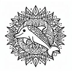 Dessin à colorier: Mandalas Dauphin (Mandalas) #219069 - Coloriages à Imprimer Gratuits