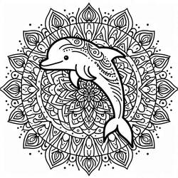 Dessin à colorier: Mandalas Dauphin (Mandalas) #219072 - Coloriages à Imprimer Gratuits