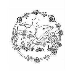 Dessin à colorier: Mandalas Dauphin (Mandalas) #219075 - Coloriages à Imprimer Gratuits