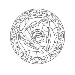 Dessin à colorier: Mandalas Dauphin (Mandalas) #219079 - Coloriages à Imprimer Gratuits