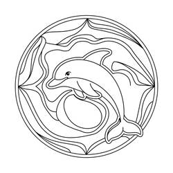 Dessin à colorier: Mandalas Dauphin (Mandalas) #219083 - Coloriages à Imprimer Gratuits