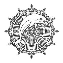 Dessin à colorier: Mandalas Dauphin (Mandalas) #219086 - Coloriages à Imprimer Gratuits