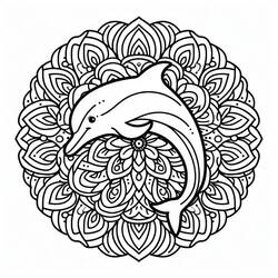 Dessin à colorier: Mandalas Dauphin (Mandalas) #219088 - Coloriages à Imprimer Gratuits