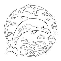 Dessin à colorier: Mandalas Dauphin (Mandalas) #219089 - Coloriages à Imprimer Gratuits