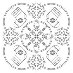 Dessin à colorier: Mandalas de Noël (Mandalas) #175378 - Coloriages à Imprimer Gratuits