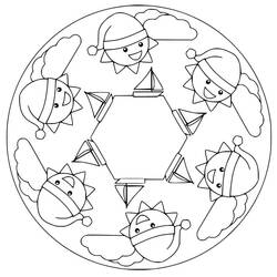 Dessin à colorier: Mandalas de Noël (Mandalas) #175379 - Coloriages à Imprimer Gratuits