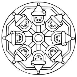 Dessin à colorier: Mandalas de Noël (Mandalas) #175381 - Coloriages à Imprimer Gratuits