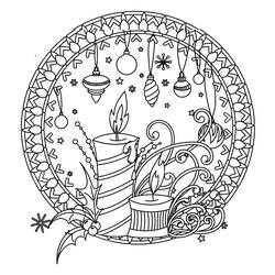 Dessin à colorier: Mandalas de Noël (Mandalas) #220109 - Coloriages à Imprimer Gratuits